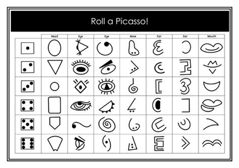 Roll A Picasso Sheet Teaching Resources