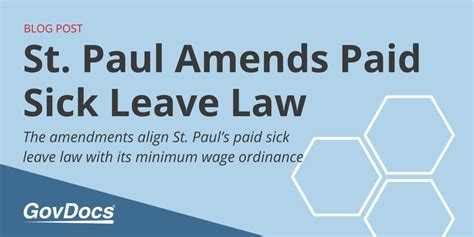 St Paul Amends Paid Sick Leave Law Govdocs