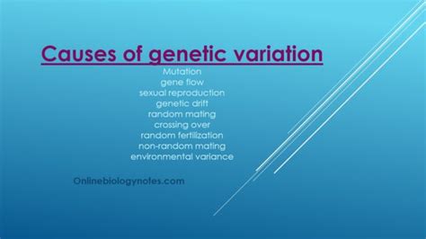 Genetic Variation As A Cause Of Evolution Online Biology Notes