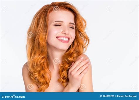 Photo Portrait Of Girl With Curly Red Hair With Natural Soft Skin