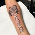 34+ Roman Numeral Tattoo With Flowers - NikkittaAndres