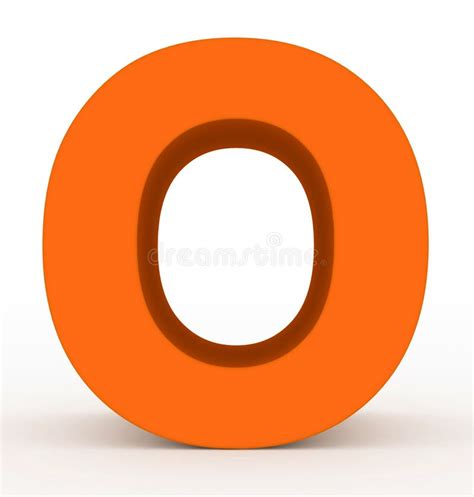 Letter D 3d Orange Isolated On White With Shadow Orthogonal Pr Stock