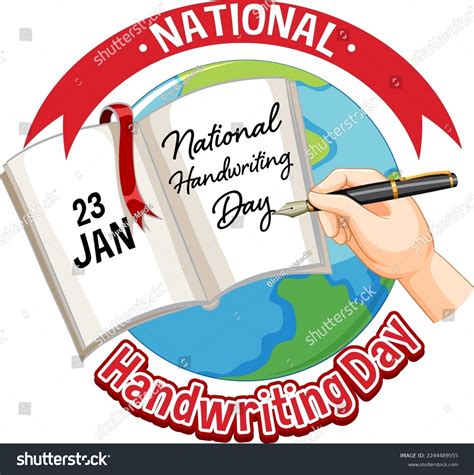 National Handwriting Day Logo Banner Illustration Stock Vector Royalty