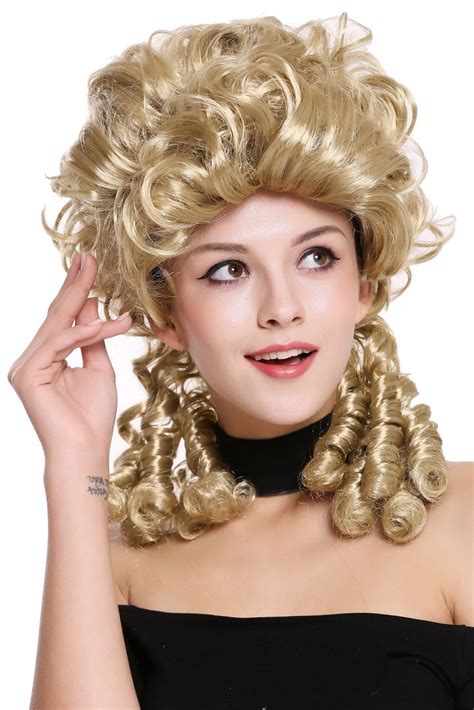 Lady Wig Historic Cosplay Baroque Victorian Blond Noble Court Spiral Curls Ringlets Dh Za