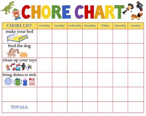 Free Printable Chore Charts For 7 Year Olds Free Printable A To Z