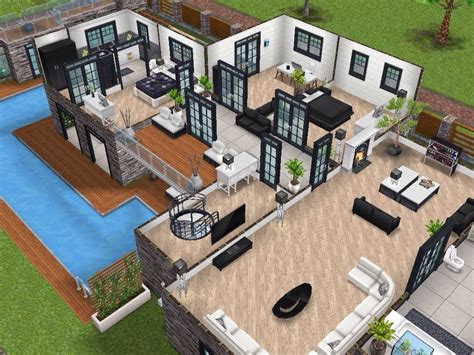 50 one 1 bedroom apartment/house plans | architecture & design. The Sims Freeplay Best House Design | Modern Design