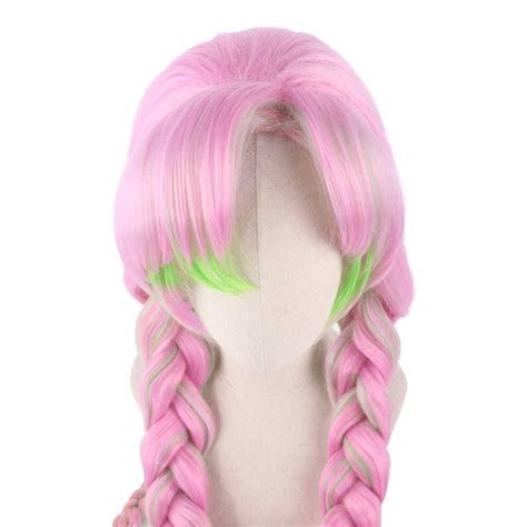 Demon Slayer Kanroji Mitsuri Cosplay Pink Green Gradient Wig Tienda