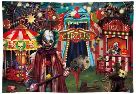 Horror Circus Backdrop Photography 7x5ft For Scary Halloween Party