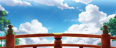 Japanese Red Bridge Day Anime Background Stock イラスト Adobe Stock