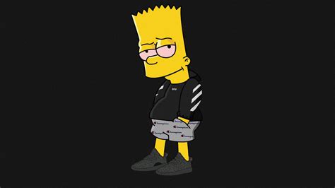 Yellow Face Bart Simpson In Black Wall Background Hd Bart Simpson Wallpapers Hd Wallpapers