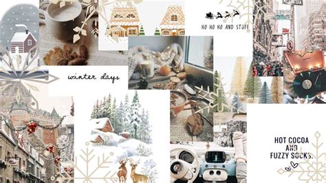 Aesthetic Winter Collage Laptop Wallpapers Wallpaper Cave E