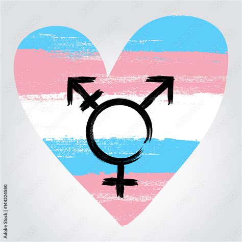 transgender pride flag in a form of heart with transgender symbol stock vector adobe stock