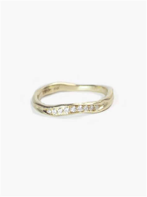 Free tote with orders over $150. Molten White Diamond Ring in White or Yellow Gold | Traditional engagement rings, White diamond ...