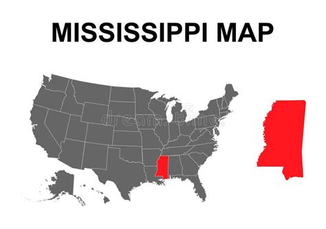 Mississippi Map Shape United States Of America Flat Concept Icon