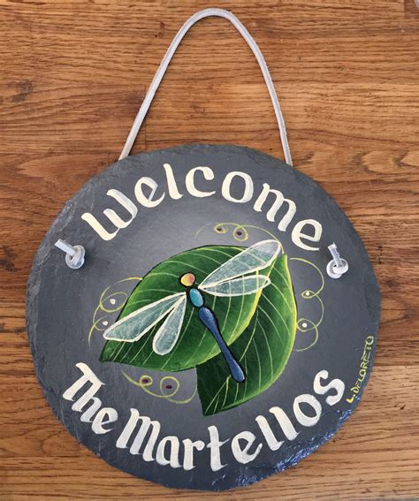 Hand Painted Dragonfly Sign Spring Dragonfly Slate Etsy