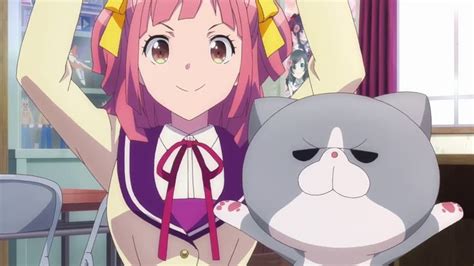 An Anime Character Holding A Cat In Her Hand And Posing For The Camera