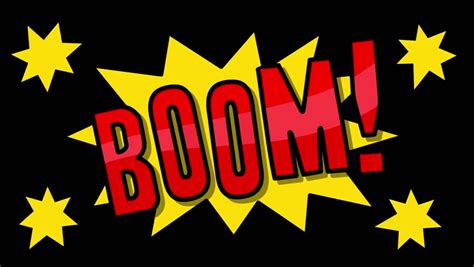 Boom Bang Crash Comic Book Stock Footage Video 100 Royalty Free