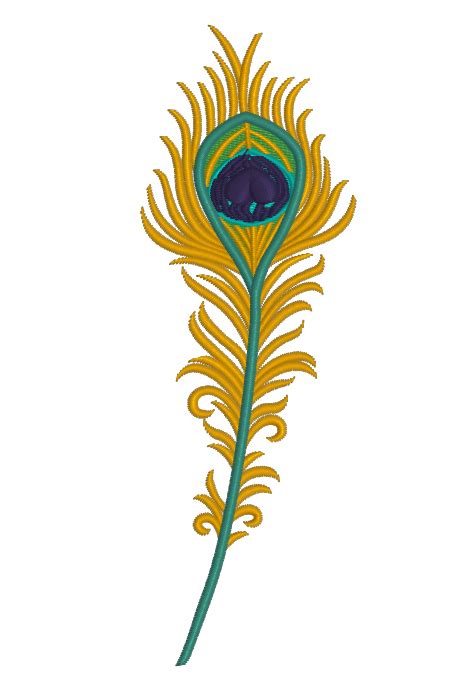 Machine Embroidery Design Peacock Feather 2 Sizes Royal Present