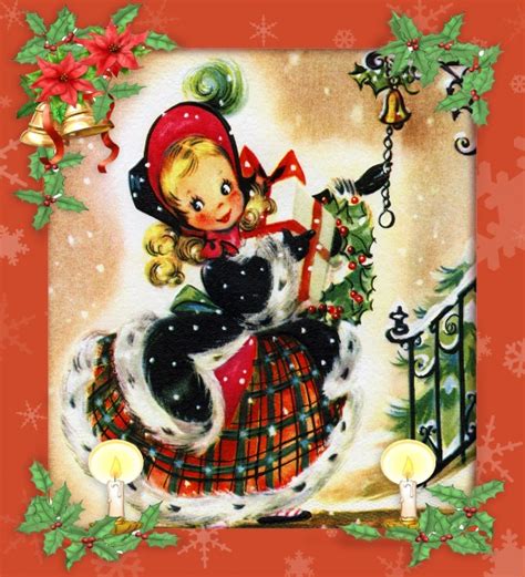 Christmas Card Vintage Girl Free Stock Photo Public Domain Pictures