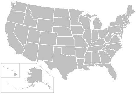 Blank Map Of The United States Of America Map