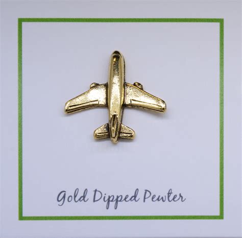 Jet Airplane Gold Lapel Pin Lapelpinplanet