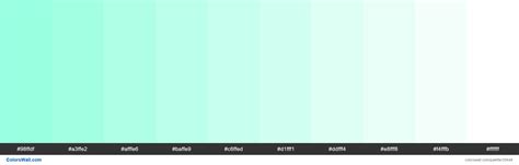 Tints Xkcd Color Light Aqua 8cffdb Hex Colors Palette Colorswall