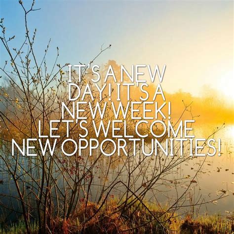 New Day New Week Lets Welcome New Opportunities New Week New