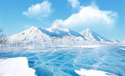结冰的湖面图片素材 正版创意图片400858356 摄图网