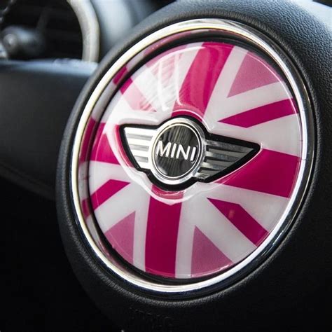 Mini Cooper Steering Wheel Panel 3d Pu Decal Sticker Union Jack Checker