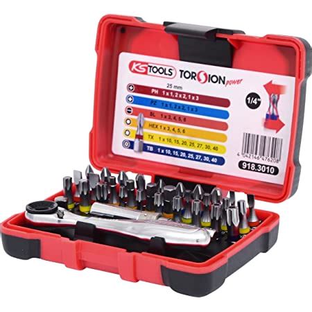 KS Tools 918 3050 1 4 11 mm Durchgangs Steckschlüssel und Bit Satz