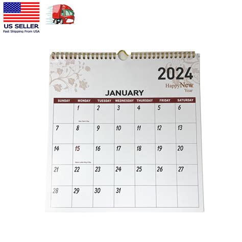 2024 Large Print 12 Month Wall Calendar 12 X 12 January 2024 To