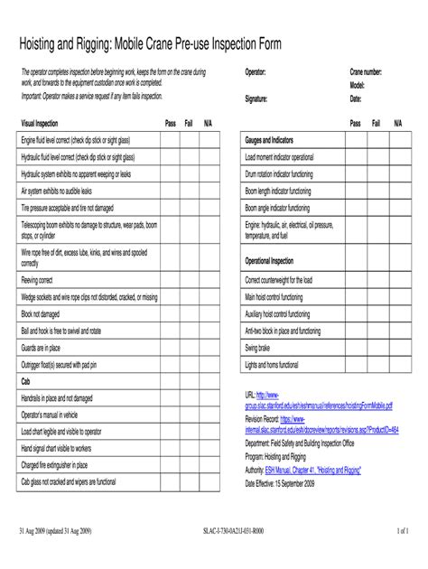 Lifting Gear Inspection Checklist Pdf Fill Out And Sign Online Dochub