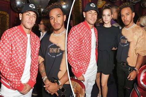 Pictured Lewis Hamilton Parties With Neymar And Victorias Secret Model At London Club Daily Star