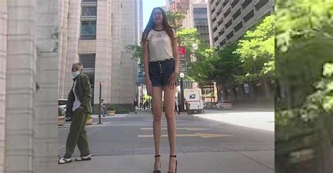 this 6 foot 9 inch woman says she has the longest legs in the world