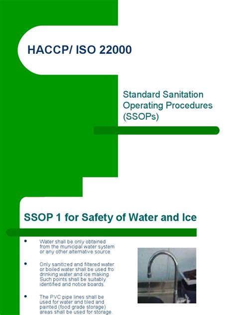 Haccp Iso 22000 Standard Sanitation Operating Procedures Ssops