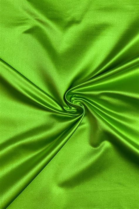 Lime Green Silk Duchess Satin Fabric By The Yard
