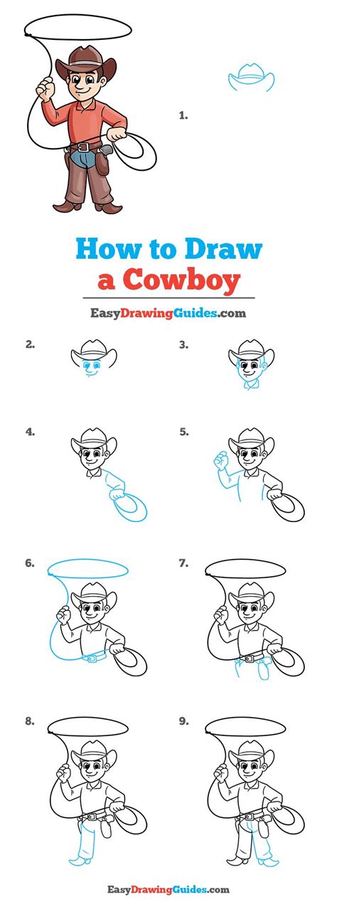 How To Draw A Cowboy Really Easy Drawing Tutorial In 2021 Drawing