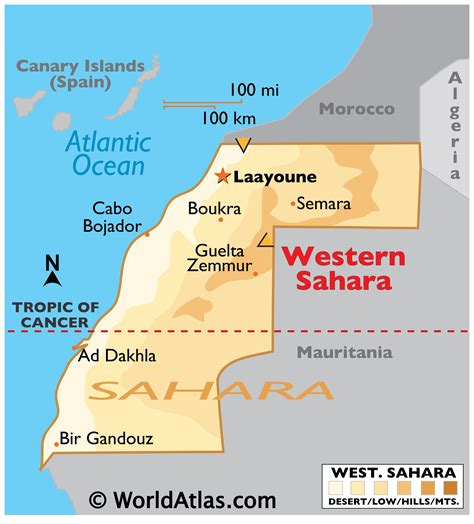 Sahara Desert Physical Map