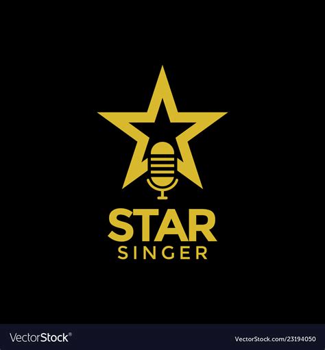 Star Singer Logo Design Inspiration Royalty Free Vector