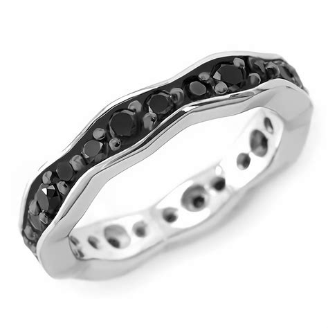 560ct Fancy Black Diamond Eternity Wedding Band Prong Ring