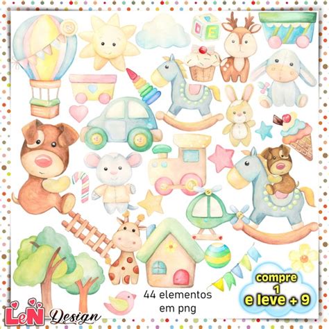 Kit Digital Brinquedos Aquarela Elo7 Produtos Especiais