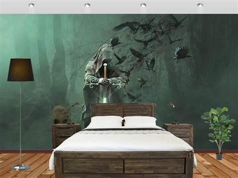 Gaming Wallpaper With Assassin And Wolf Buy Gaming Wall Murals