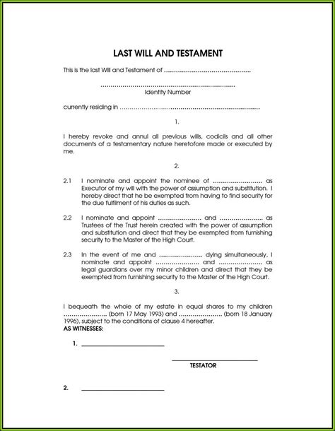 Last will and testament forms are documents that dictates how you wish to distribute your property and assets when you die. Free Printable Last Will And Testament Forms Nz - Form : Resume Examples #v19xqnkY7E