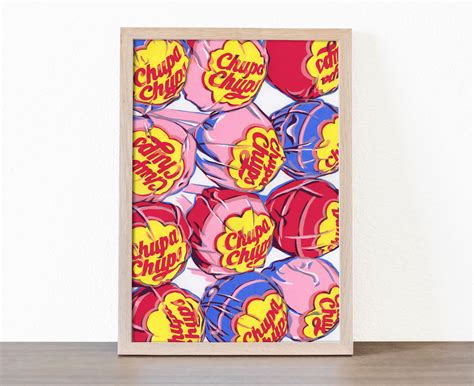 Chupa Chups Painting Kitchen Original Art Lollipop Wall Art Etsy