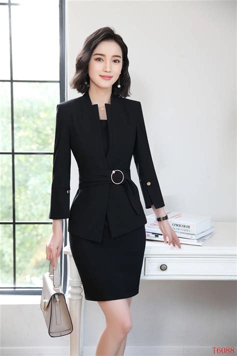 Formal Business Suits Blazers With Jackets And Dress For Women Office Work Wear Sets Work