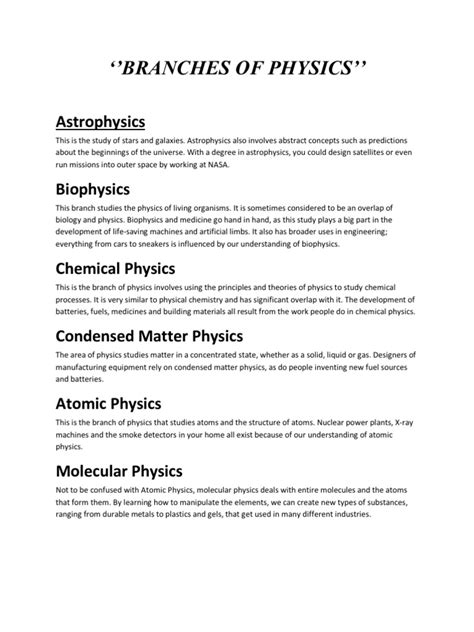 Branches Of Physics Pdf