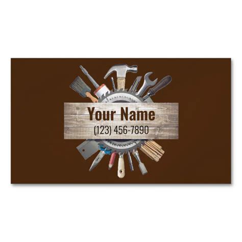 Customizable Handyman Contractor Tools V2 Business Card Magnet Zazzle