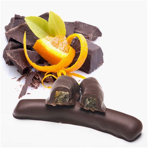 Orange Stick Covered With Dark Chocolates Artisan