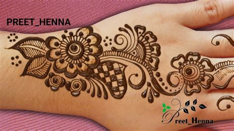 Simple And Easy Mehndi Design For Hand Henna Designs Preethenna