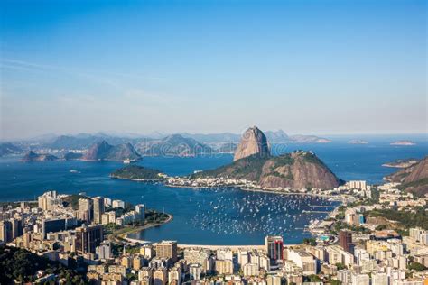 Sugarloaf Mountain And Guanabara Bay Under A Blue Sky On A Clear Sunny